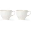 Lenox French Perle Groove 2-Piece Latte Mug Set, 2.30 LB, White(Latte Mugs  Set of 2)