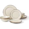 Lenox Solitaire Teacup, Cup, ivory/platinum(12-Piece Dinnerware Set)