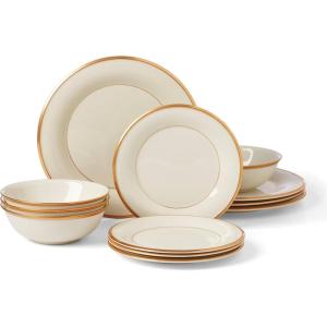 Lenox 140104040 Eternal Saucer, 1 Piece, Porcelain, 6″ x 6″, Service for 1, Porcelain(12-Piece Set)