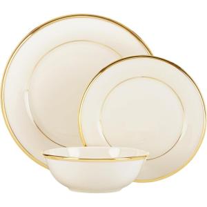 Lenox 140104040 Eternal Saucer, 1 Piece, Porcelain, 6″ x 6″, Service for 1, Porcelain(3-Piece Place Setting)