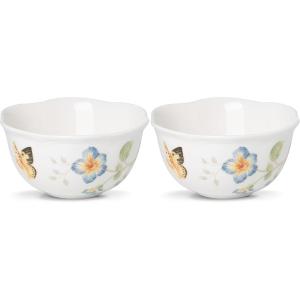 Lenox 808071 Butterfly Meadow Espresso Cup And Saucer(Dessert Bowl  White)