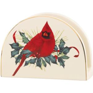 Lenox 863973 Winter Greeting 2-Piece Mr & Mrs Mug Set, Christmas Drinkware, Holiday Hosting(Napkin Holder)