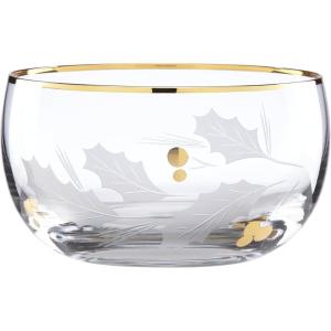 Lenox 886858 Holiday Gold Glass Nut Bowl, Christmas Drinkware Set, Hosting