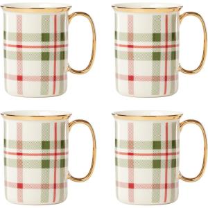 Lenox 894967 Holiday Plaid 4-Piece Mug Set, Christmas Dinnerware, Hosting(Mugs  Set of 4)
