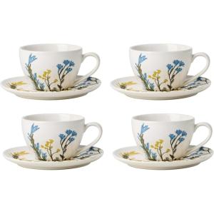 Lenox 898386 Wildflowers Tea Cup & Saucer, Set Of 4