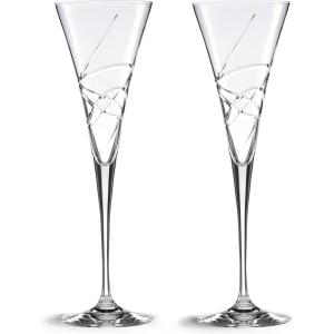 Lenox Adorn Crystal 2-Piece Toasting Flute Set, 2 Count, Clear, 7oz