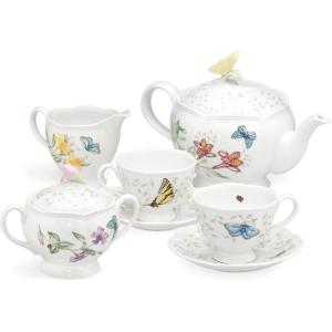 Lenox Butterfly Meadow 8-Piece Tea Set, Service for 2, White(2 Piece Set)