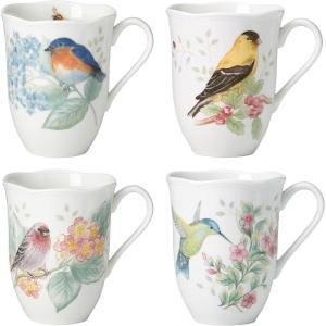 Lenox Butterfly Meadow Flutter Porcelain Mugs, Set of 4, Multicolor(Mugs  Set of 4)