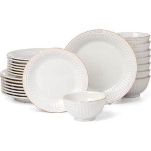 Lenox French Perle Groove 2-Piece Latte Mug Set, 2.30 LB, White(24-Piece Dinnerware Set)