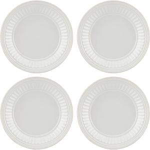 Lenox French Perle Groove 2-Piece Latte Mug Set, 2.30 LB, White(Dessert Plates  Set of 4)