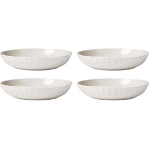 Lenox French Perle Groove 2-Piece Latte Mug Set, 2.30 LB, White(Dinner Bowls  Set of 4)