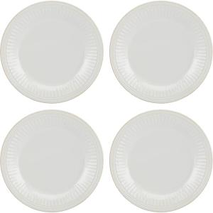 Lenox French Perle Groove 2-Piece Latte Mug Set, 2.30 LB, White(Dinner Plates  Set of 4)