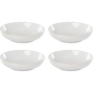 Lenox French Perle Groove 2-Piece Latte Mug Set, 2.30 LB, White(Pasta Bowls  Set of 4)