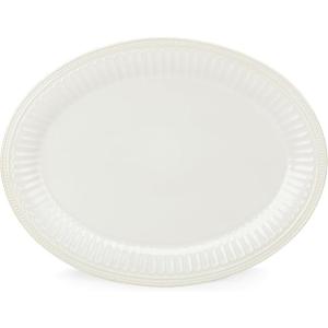 Lenox French Perle Groove 2-Piece Latte Mug Set, 2.30 LB, White(Platter)