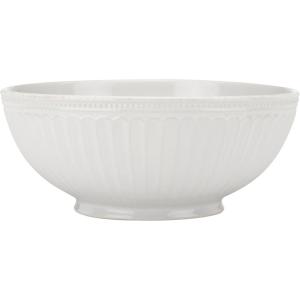 Lenox French Perle Groove 2-Piece Latte Mug Set, 2.30 LB, White(Serving Bowl)