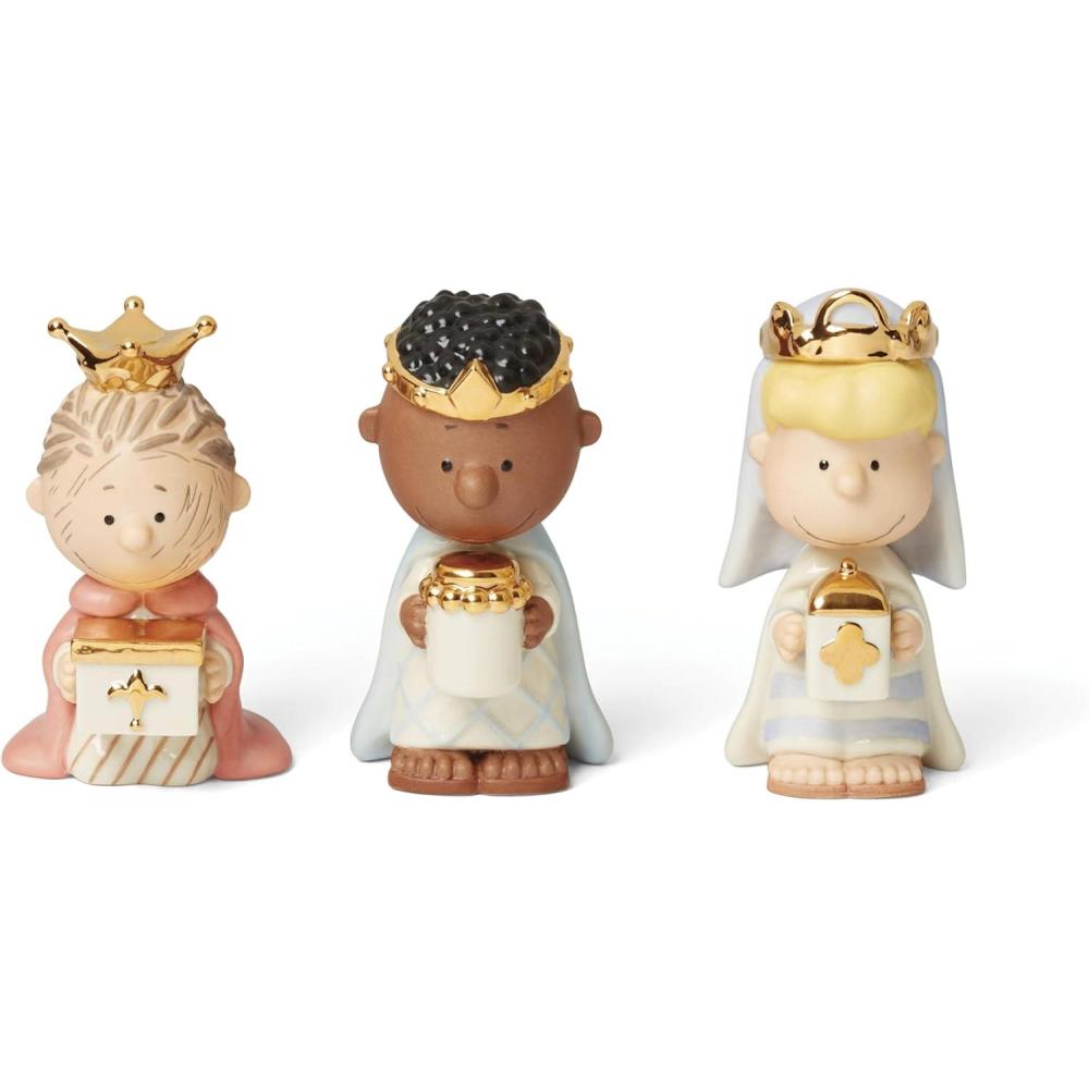 imageLenox 895923 Peanuts Christmas Pageant 3 Kings Figurines
