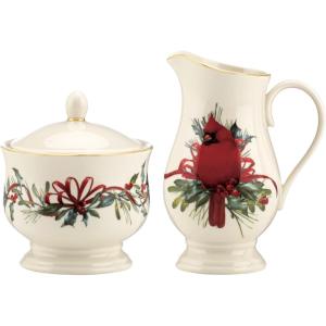 Lenox 847266 Winter Greetings Sugar & Creamer Set, Christmas & Holiday Hosting