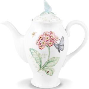 Lenox Butterfly Meadow Coffee Pot with Lid, White –