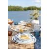 Lenox 895323 Blue Bay Melamine 16-Piece Dinnerware Set, Lightweight Melamine Material