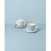 Lenox Blue Bay 4-Piece Teacup & Saucer Set, 2.09, White