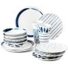 Lenox 895323 Blue Bay Melamine 16-Piece Dinnerware Set, Lightweight Melamine Material