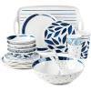 Lenox 895324 Blue Bay Melamine 20-Piece Dinnerware Set, Lightweight Melamine Material