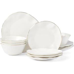 Lenox Blue Bay 12-Piece Dinnerware Set, 15.20 LB, White