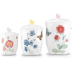 Lenox Butterfly Meadow 3-Piece Canister Set, 6.60 LB, Multi