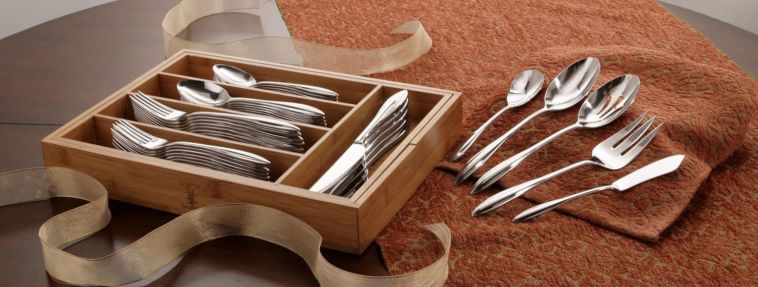 imageLenox Bratton 65Piece Flatware Set 985 LB MetallicSculpt