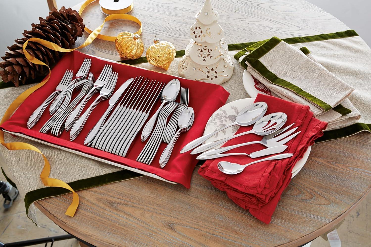 imageLenox Bratton 65Piece Flatware Set 985 LB MetallicSculpt