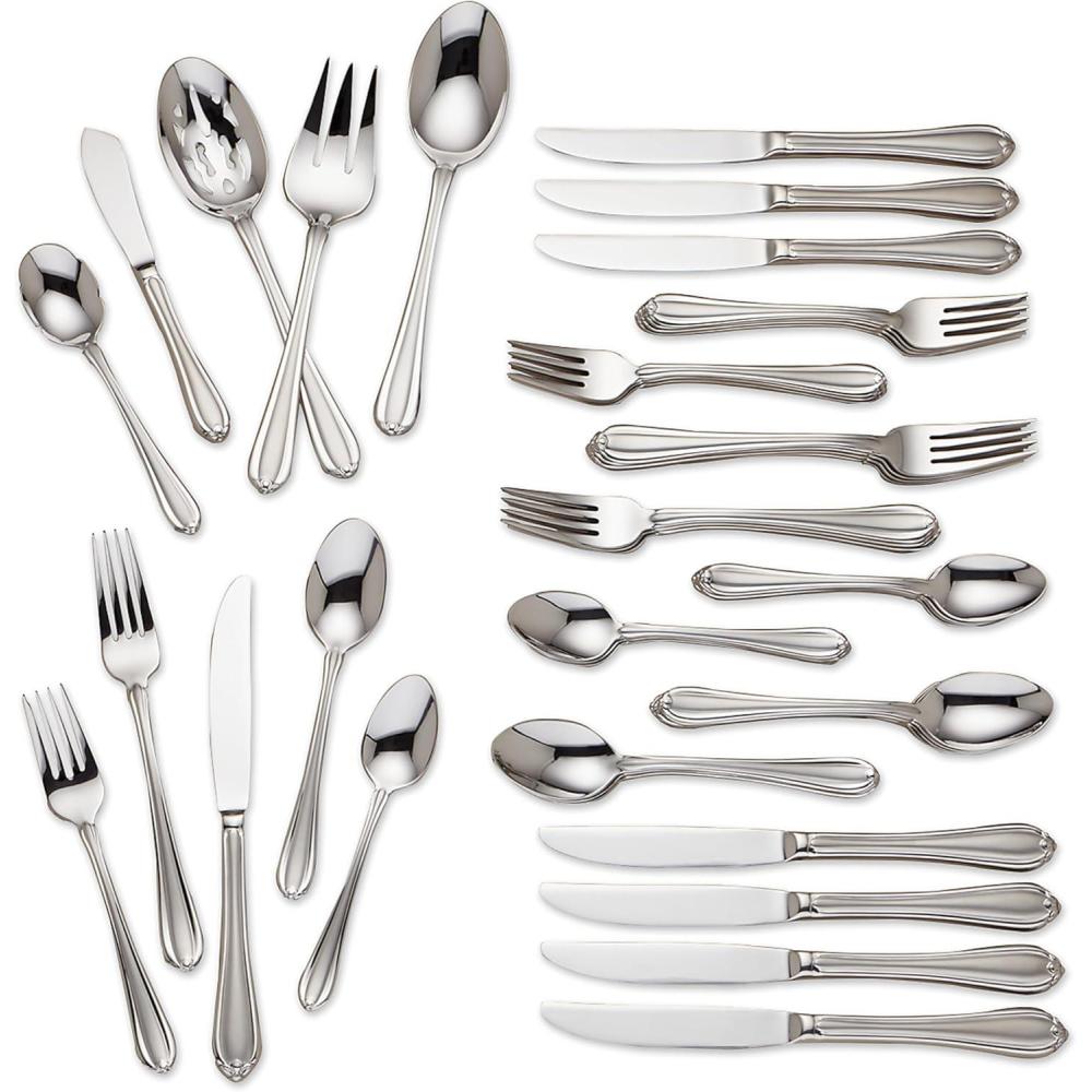imageGorham Melon Bud 5Piece Stainless Steel Flatware Place Setting Service for 1 Silver 45Piece Frosted
