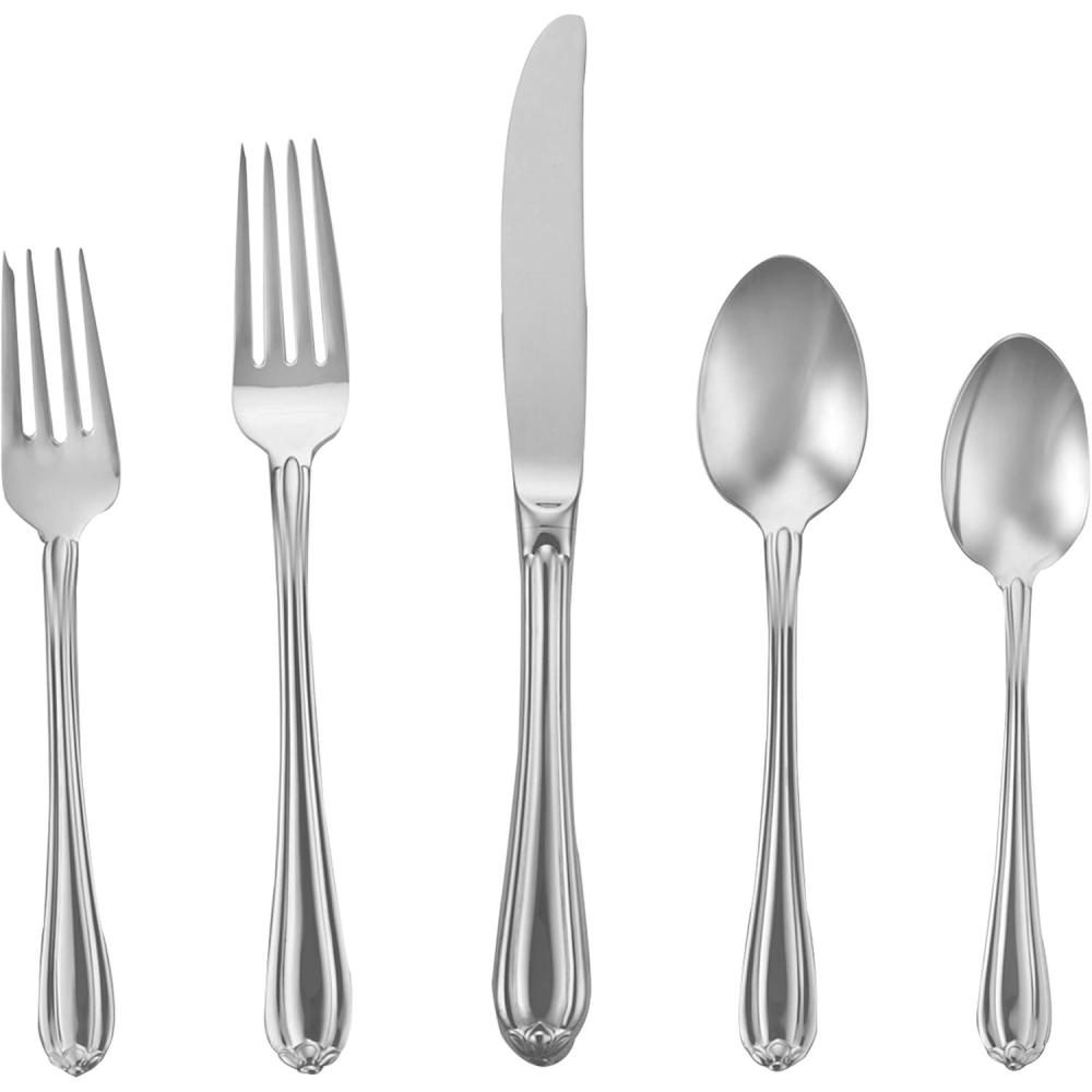 imageGorham Melon Bud 5Piece Stainless Steel Flatware Place Setting Service for 1 Silver 5Piece Stainless