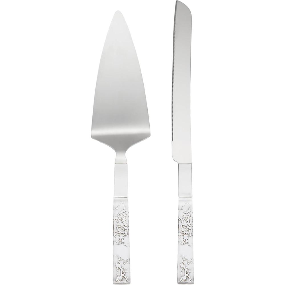 imageLenox 886923 Silver Peony 2Piece Dessert Set