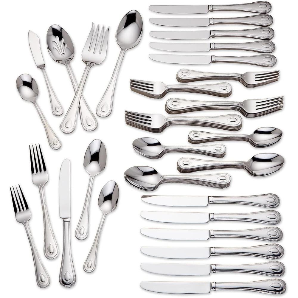 imageLenox 894745 French Perle Salad Forks Set Of 465Piece Flatware Set