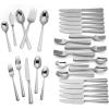 Lenox Bratton 65-Piece Flatware Set, 9.85 LB, Metallic(Amber Hill)