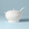 Lenox Opal Innocence Carved Covered Soup Tureen with Ladle, 10-1/4-Inch, White, 152 ounces