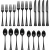 Lenox Portola Satin Black Piece Flatware Set, 20 Count, Metallic