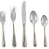 Gorham Valcourt Stainless Flatware 5 Piece Place Setting , Silver -(Golden Ribbon Edge)