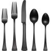 Lenox Portola Satin Black Piece Flatware Set, 20 Count, Metallic