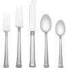 Lenox Silverware Set, Eternal 20-Piece Flatware Set, Service For 4, 18/10 Stainless Steel Silverware, Knives Spoons And Forks Set, Dishwasher Safe, Home And Kitchen Utensils (Silver, 20 Piece)