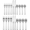 Lenox Silverware Set, Pearl Platinum 20-Piece Flatware Set, Service For 4, 18/10 Stainless Steel, Dishwasher Safe, Knives Spoons And Forks Set, Home And Kitchen Utensils (Silver, 20 Piece)