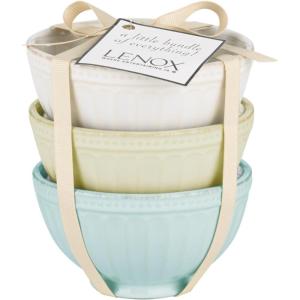 Lenox 858038 French Perle Groove Assorted Mini 3Pc Bowls(Multicolor)
