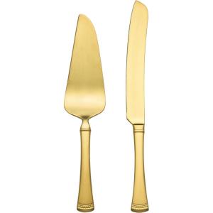 Lenox 897918 Portola Satin Gold 2-Piece Dessert Set