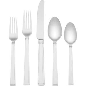 Lenox Bratton 65-Piece Flatware Set, 9.85 LB, Metallic(Bratton)