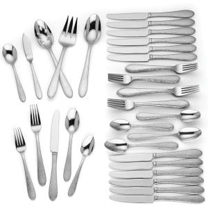 Lenox Bratton 65-Piece Flatware Set, 9.85 LB, Metallic(Haveson)