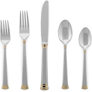Lenox Eternal Gold Flatware 5-Piece Place Setting, Service for 1 , Stainless –