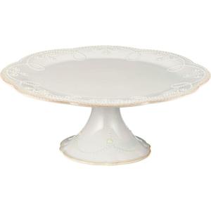 Lenox French Perle Pedestal Cake Plate, Medium, White –