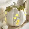Lenox Lighted Pumpkin Small Centerpiece, 5.5-Inch Lighted, White, Halloween Table Decoration, Halloween Decor Indoor, Pumpkin Decor, Fall Decor for Home (White, 1 Piece) 3 AAA Batteries Not Included(1 Count)