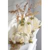 Lenox Lighted Pumpkin Small Centerpiece, 5.5-Inch Lighted, White, Halloween Table Decoration, Halloween Decor Indoor, Pumpkin Decor, Fall Decor for Home (White, 1 Piece) 3 AAA Batteries Not Included(1 Count)