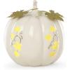 Lenox Lighted Pumpkin Small Centerpiece, 5.5-Inch Lighted, White, Halloween Table Decoration, Halloween Decor Indoor, Pumpkin Decor, Fall Decor for Home (White, 1 Piece) 3 AAA Batteries Not Included(1 Count)